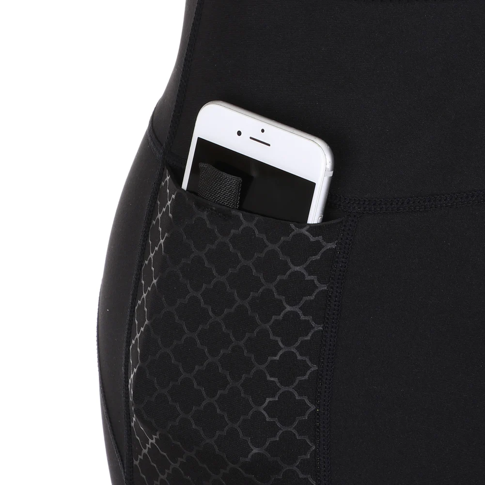 

New Women High Waist Yoga Shorts Compression Workout Running Bike Neoprene Shorts with Side Pockets XD88