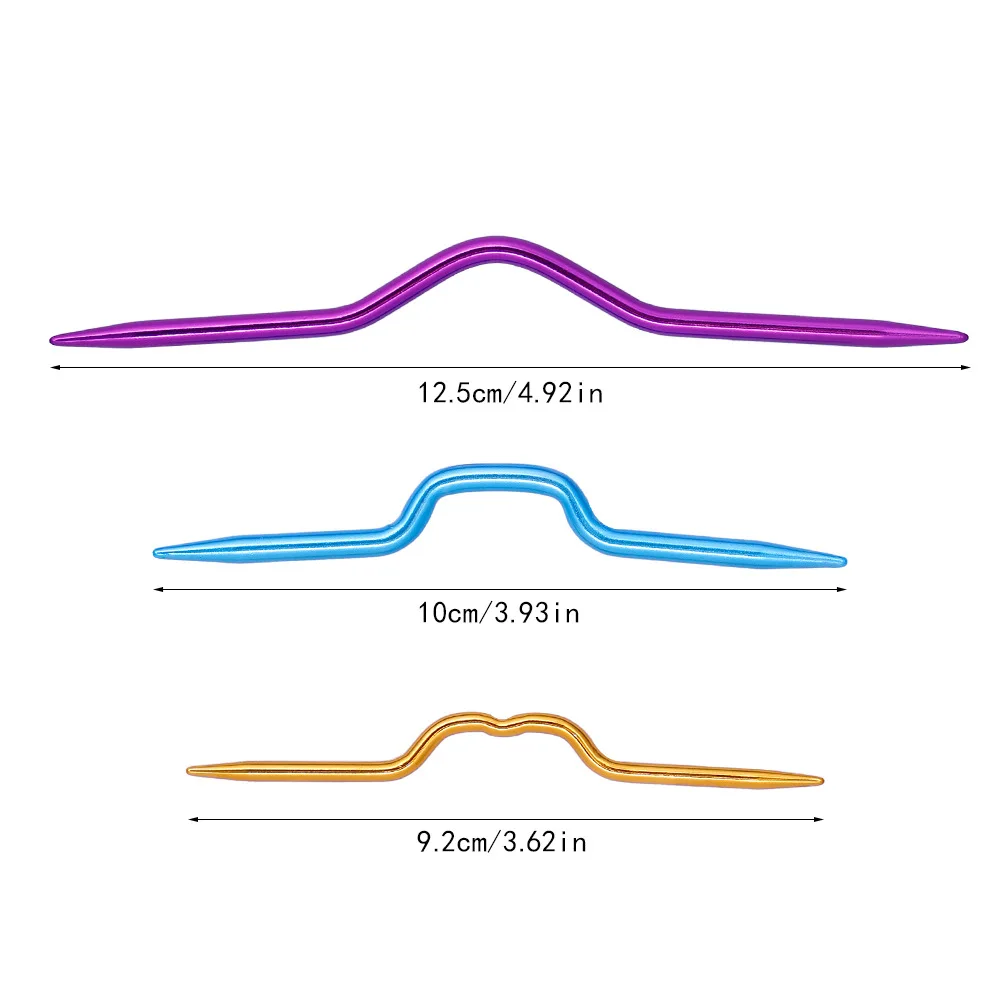 3 шт. изогнутые крючки для вязания крючком алюминиевые спицы шарфа свитер