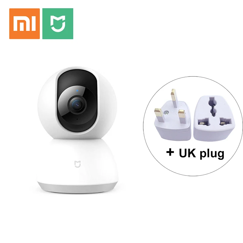 Новая Оригинальная Xiaomi mi jia камера s 1080P умная камера IP Cam Веб-камера видеокамера 360 Угол Wi-Fi беспроводная камера ночного видения для mi home - Цветной: add UK plug