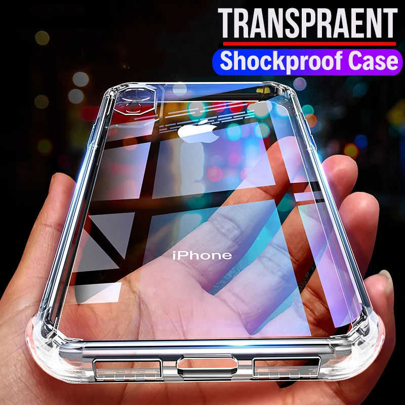 Роскошный прозрачный противоударный чехол для iPhone 11 Pro 12 mini X Xr Xs Max мягкий