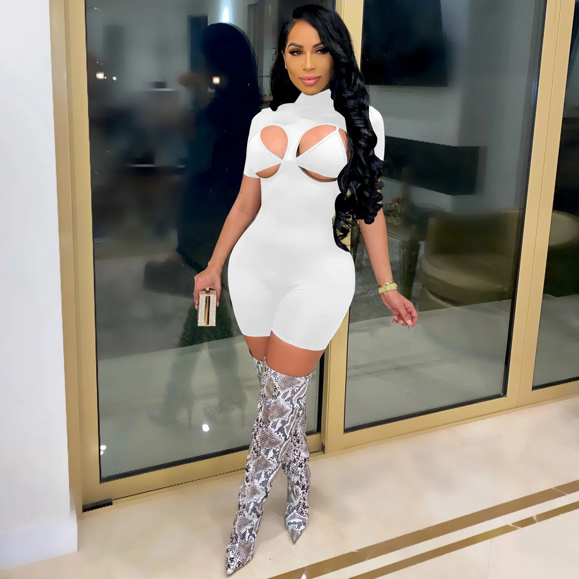 Неоновый зеленый Bodycon 2 шт. комплекты для женщин топ с высоким плотно облегающим