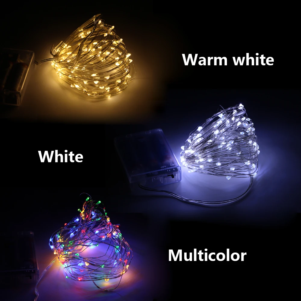 50/100/200 LED USB/Battery String Copper Fairy Lights Christmas Garland Remote Control Timing Lamp Wedding Party Garden Home Dec | Лампы и