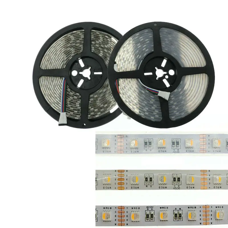 Водонепроницаемая светодиодная ленсветильник SMD 2835 5730 5050 5054 RGB 5 м 12 В 24