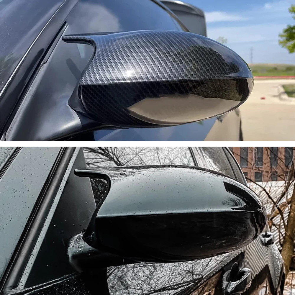 

M Style Rear View Side Mirror Cover Caps For BMW 1 3 Series E81 E82 E87 E88 E90 E91 E92 E93 Carbon Fiber Pattern Gloss Black