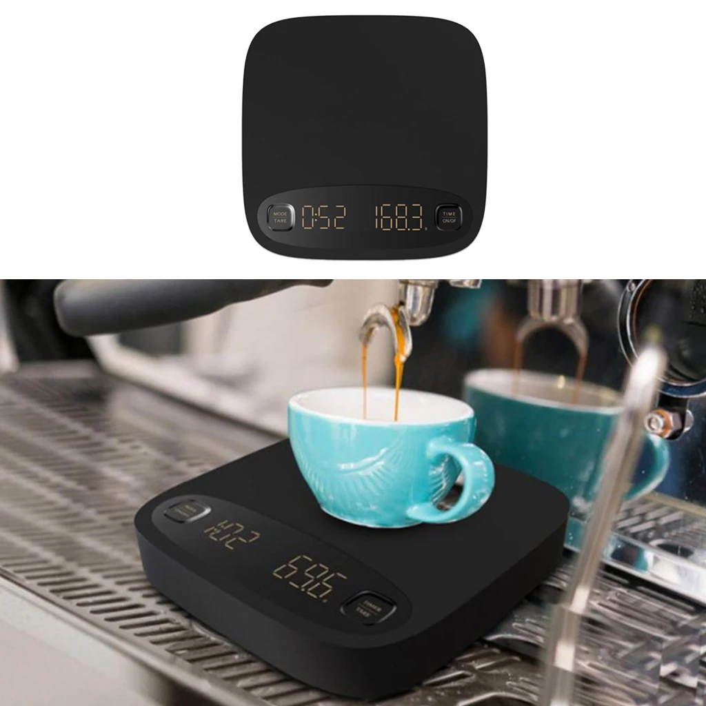 

Smart Coffee Scale 2Kg/0.1g Electronic Food Scales for Weighing LCD Display