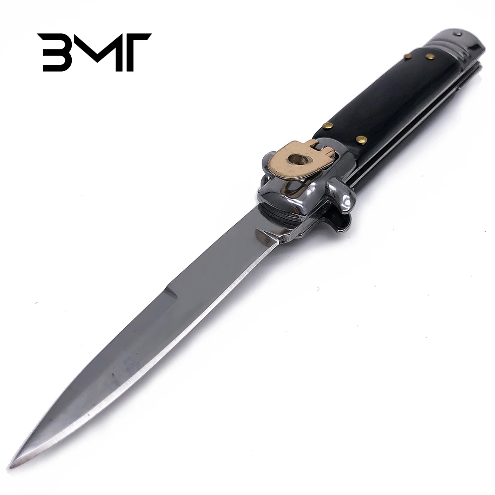 BMT 9 &quotИтальянский AKC 440C зеркальное лезвие с рукояткой из палисандра стилет мафия