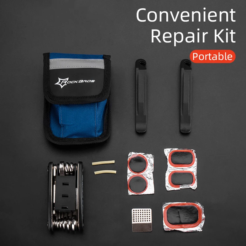 

ROCKBROS Bicycle Repair Tool Kits Bike Tire Patch Portable Pump Multifunction Tools Wrench Set MTB Road Cycling Accessories