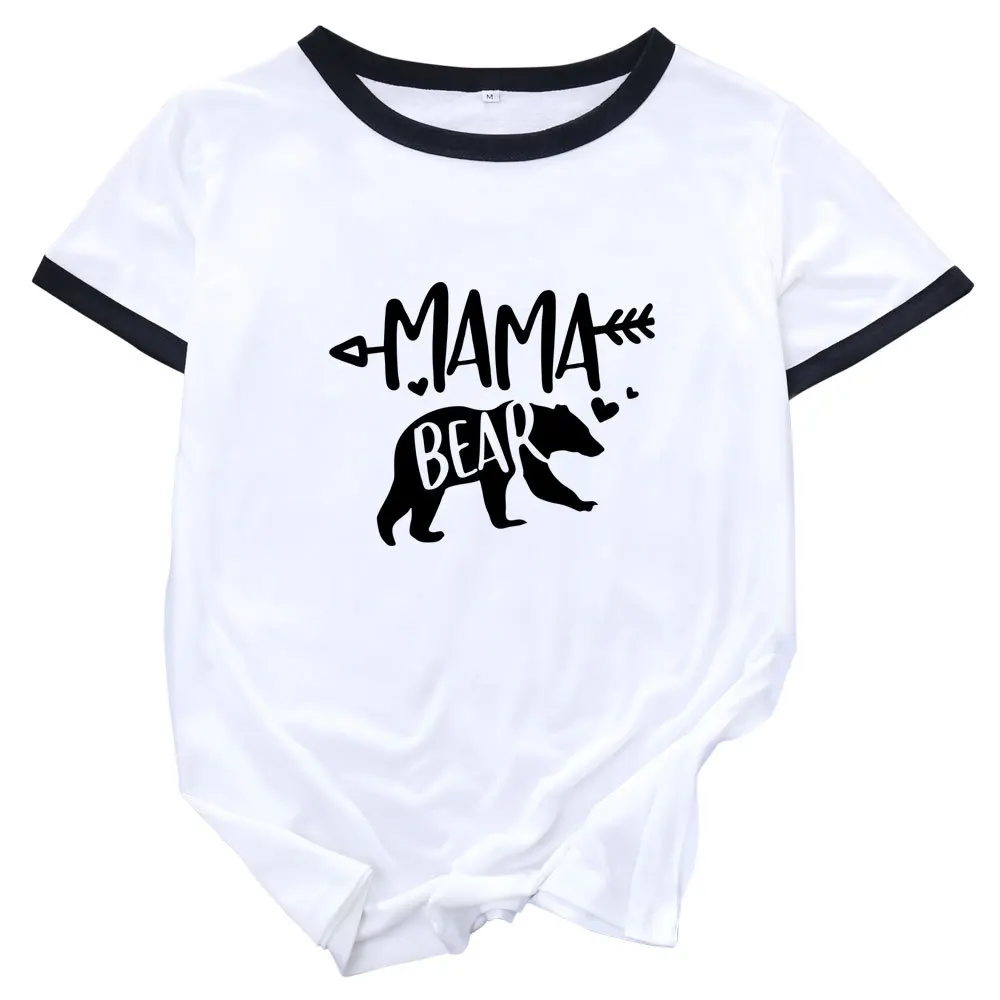 

Mama Mom Mothers Day Gift Womens Colorblock Crewneck Short Shleeve Cotton Blend Summer T-shirts Graphic Tees Female Print Top