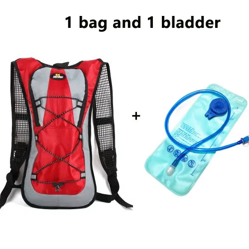 red with water bag Сумка для воды на открытом воздухе, рюкзак для походов, кемпинга, езды на велосипеде, гидратационный рюкзак с сумкой для воды 2L, спортивная водонепроницаемая сумка - Цвет: red with water bag