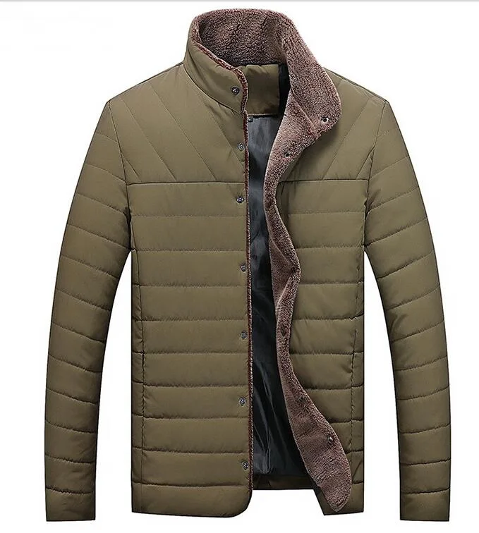 Jacket Male Padded Overcoat Mens Leather Jackets Outerwear Winter Jacket Men Warm Velvet Thick Cotton-Padded Parkas