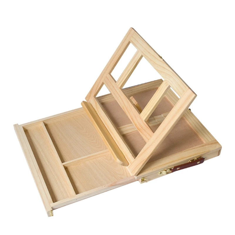 

Tabletop Easel Art Easel Desktop Easel for Painting, Premium Wooden Sketchbox Easel, Desktop Painting Easel for Student Dropship