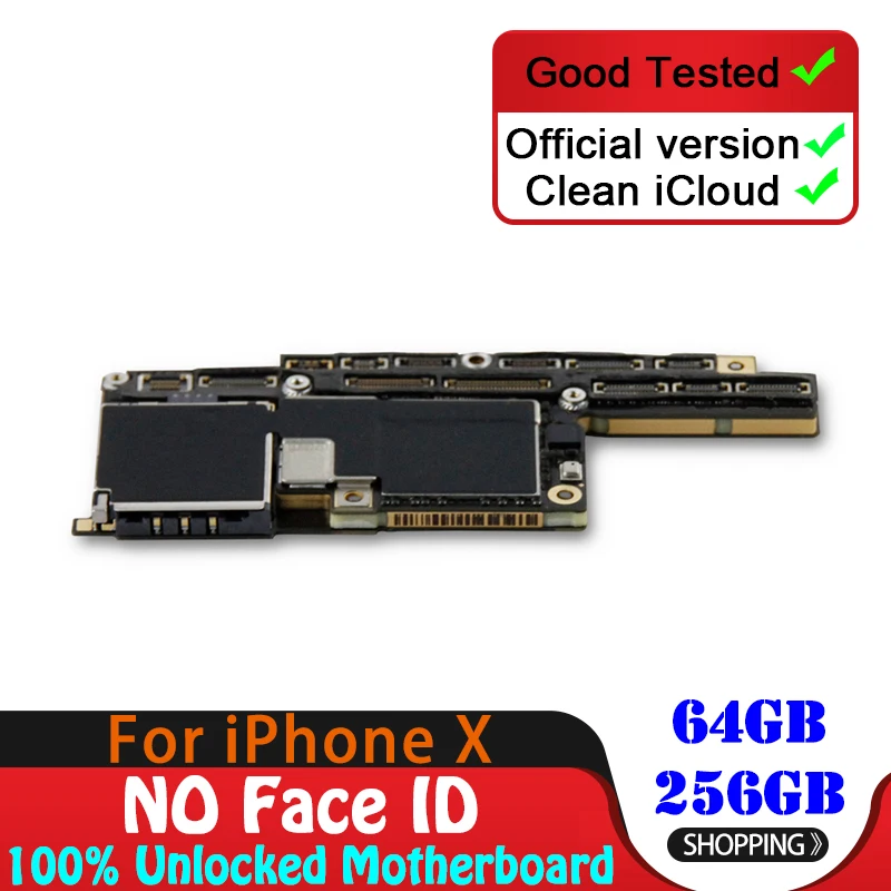 Icloud разблокированная материнская плата 64 Гб/256 ГБ для iPhone X без распознавания лица