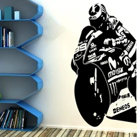 large jorge lorenzo moto racer wall sticker office kids room 99 motorcycle motor bike wall decal playroom vinyl decor