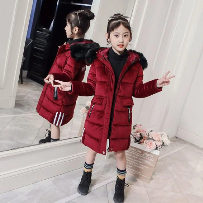 Зимние куртки новинка 2019 теплые длинные вельветовые пальто с капюшоном и густым