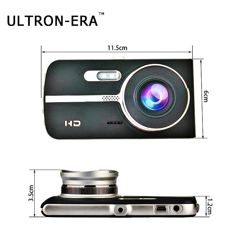 ULTRON-ERA Hidden Car DVR 4 Inch FHD 1080P Dual Lens Dash Cam Video Recorder Night Vision G-sensor Auto Camera Dashcam Mirror | Автомобили