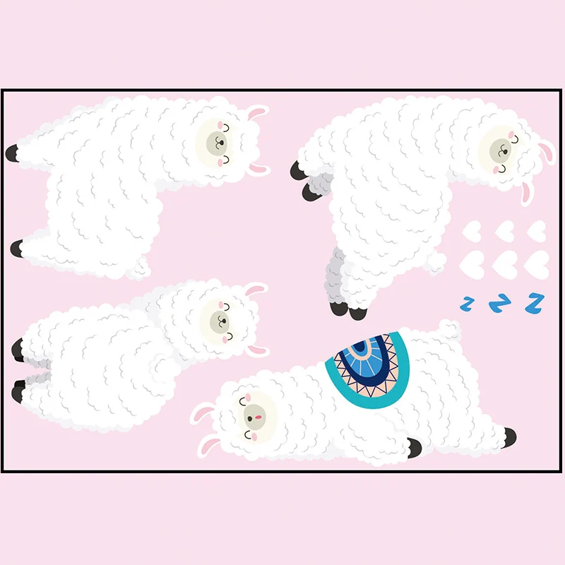 4 шт. настенные наклейки с изображением овец для детской спальни | Дом и сад