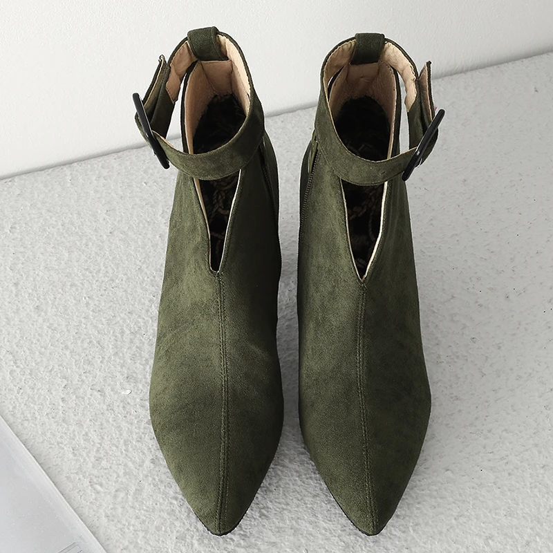 Rimocy/женские ботильоны на квадратном каблуке с пряжкой размера плюс пикантные