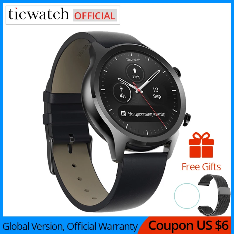 Ticwatch C2 Smartwatch Android Wear OS Встроенный gps монитор сердечного ритма фитнес-трекер Google Pay 400 мАч 1-1,5 дней 1,3 ''AMOLED