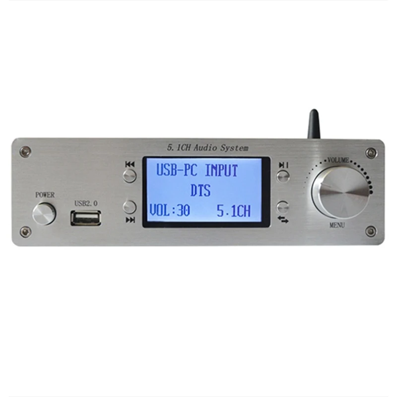 

RH-699X 5.1 Channel Audio Decoder U Disk Lossless Music Playback Bluetooth 5.0 Fiber Coaxial DTS Audio Decoder,US-PLUG