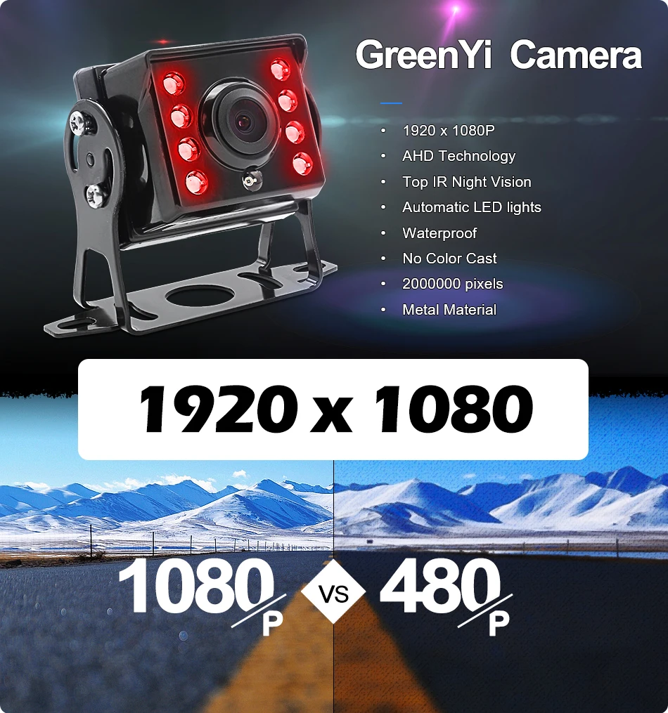 Автомобильный видеорегистратор GreenYi камера заднего вида с 7 дюймовым IPS экраном