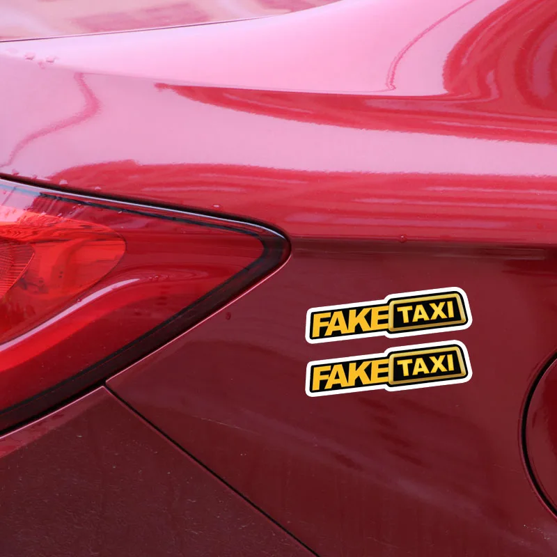 

Hot Sell 2 X 4.3cm X 20cm Creative FAKE TAXI Car Sticker Window Decoration Vinyl Anti-UV PVC