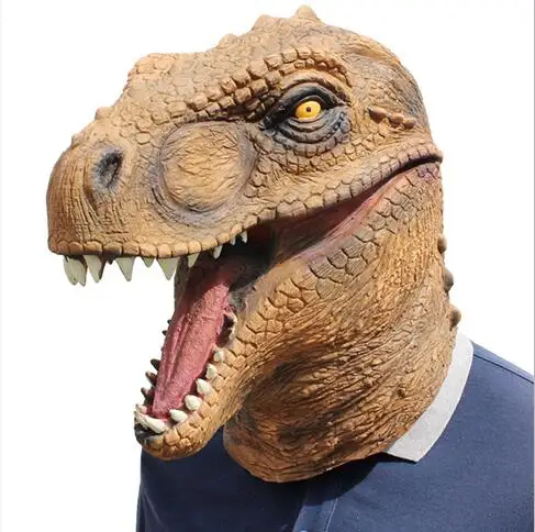 dinosaur 2 Хэллоуин Маскарадная маска забавная жуткая Лошадь Единорог Альпака голубь резиновая маска животного латекс вечерние Панда Маска животного Дети вечерние - Цвет: dinosaur 2