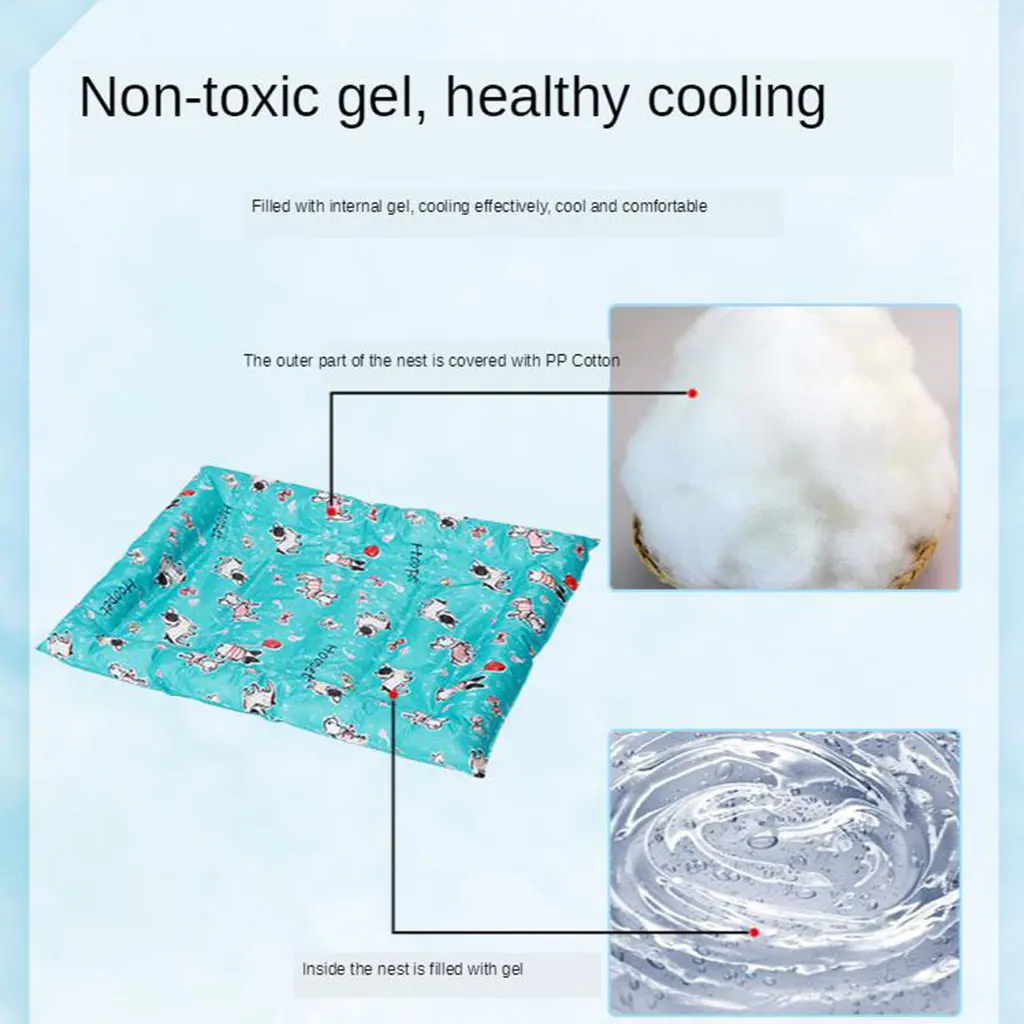 

Summer Pet Mat Cooling Puppy Dog Cat Bed Indoor Cool Fiber Mat Cushion Blanket