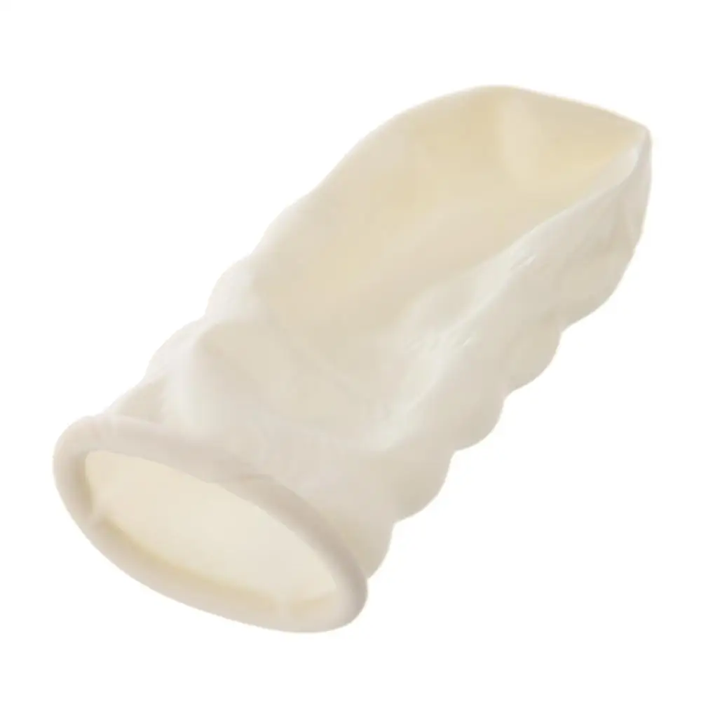 LadyMisty 1 упаковка натуральные резиновые белые перчатки для пальцев маникюрные