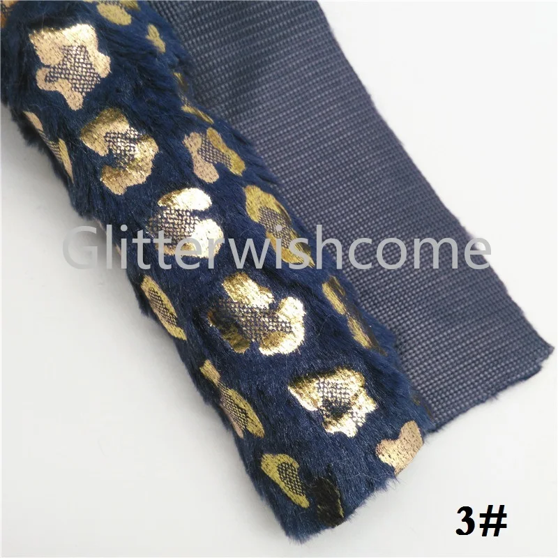 Glitterwishcome 21X29 см A4 Размер золото печатных Леопард мех ткани листы для бантов, GM482A