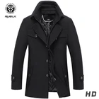 RUELK 2021 осень и зима Новое мужское шерстяное пальто модное Классическое однотонное с двойным воротником утепленная куртка с лацканами Мужской Топ