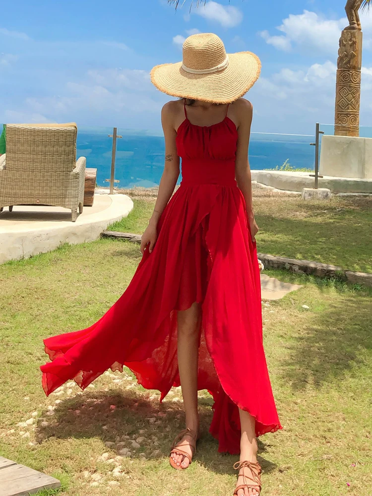 

JCHB 2021 High Quality Sexy Beach Dress White Backless Dress Maxi Dresses for Women Summer Clothes Fashion Vestido De Mujer Pph