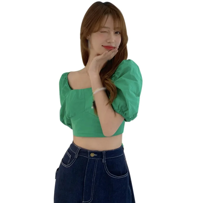 

Fashion Womens Summer Blouses Back Strap Short Upper Clothing Sleeve Short-Sleeved Shirt