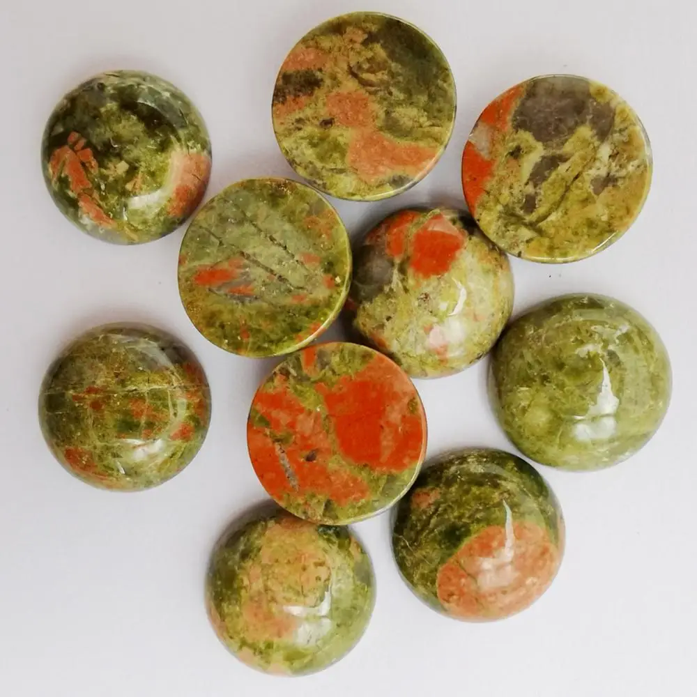 Камень унакита эпидота 16 мм круглый кабошон ювелирные изделия для женщин