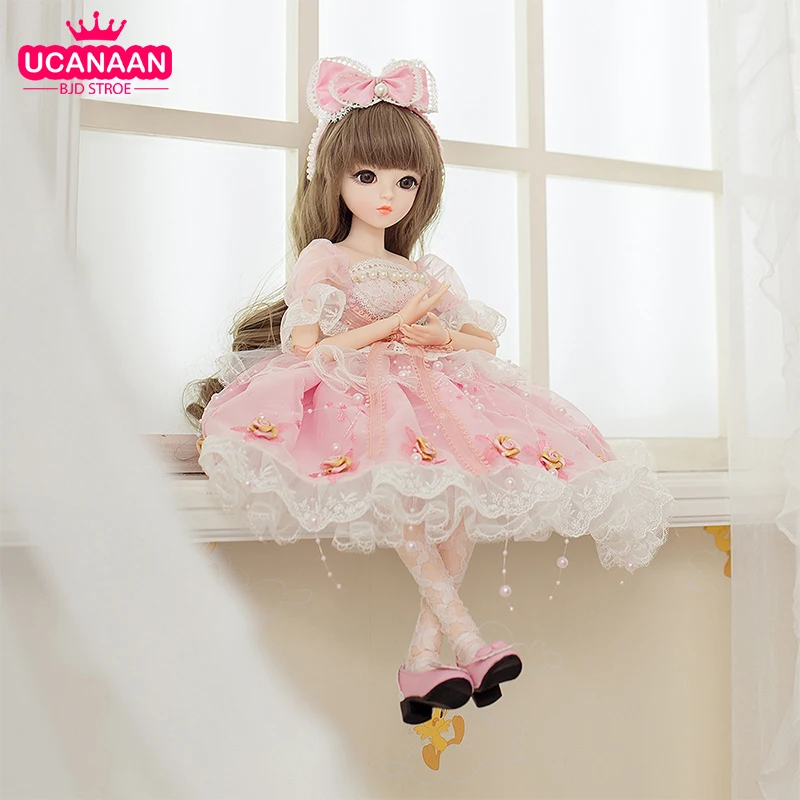 

UCanaan BJD Doll 60CM 1/3 Ball Jointed Dolls With Full Clothes Outfits Shoes Wig Hair Makeup Dress Up Toys For Girls Collection