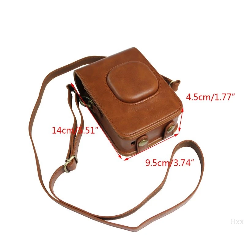 Portable Wear-resistant PU Leather Carrying Case Storage Bag with Shoulder Strap for Fuji Fujifilm Instax Mini Liplay Camera Ac |