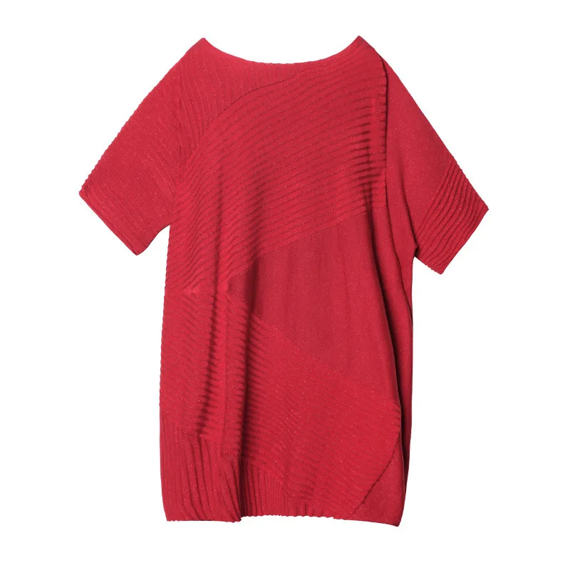 QING MO Black Red Women Spring Shirt 2020 Casual Solid Female Flash Silk Knitted Oversized ZQY2709 |
