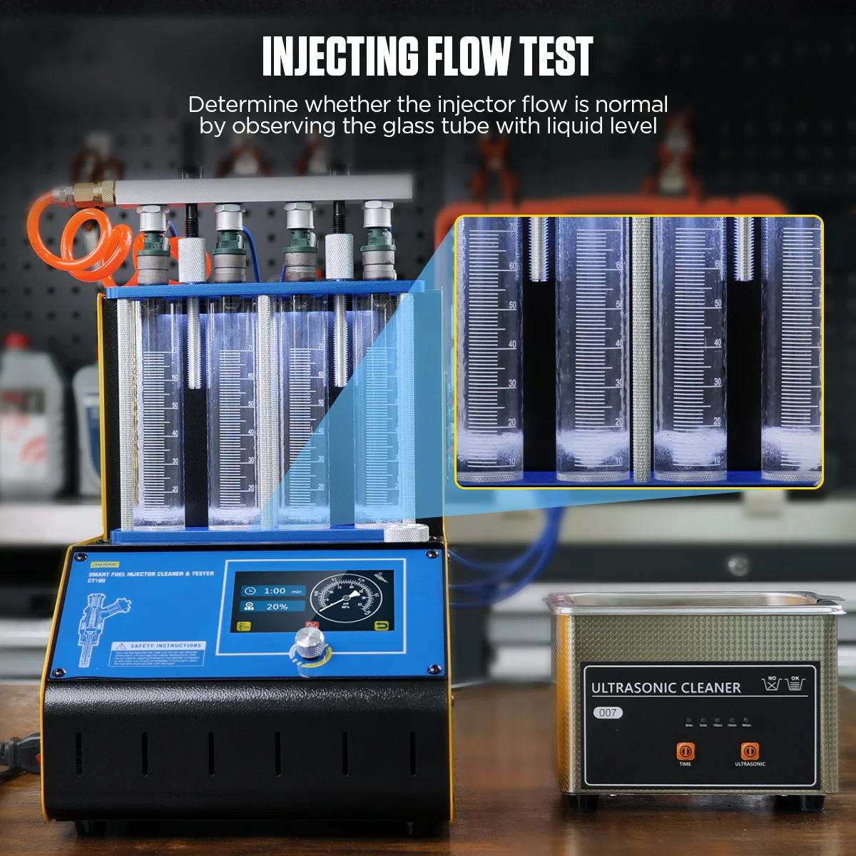 AUTOOL CT180 интеллектуальное обновление тестер топливной форсунки Очистительная