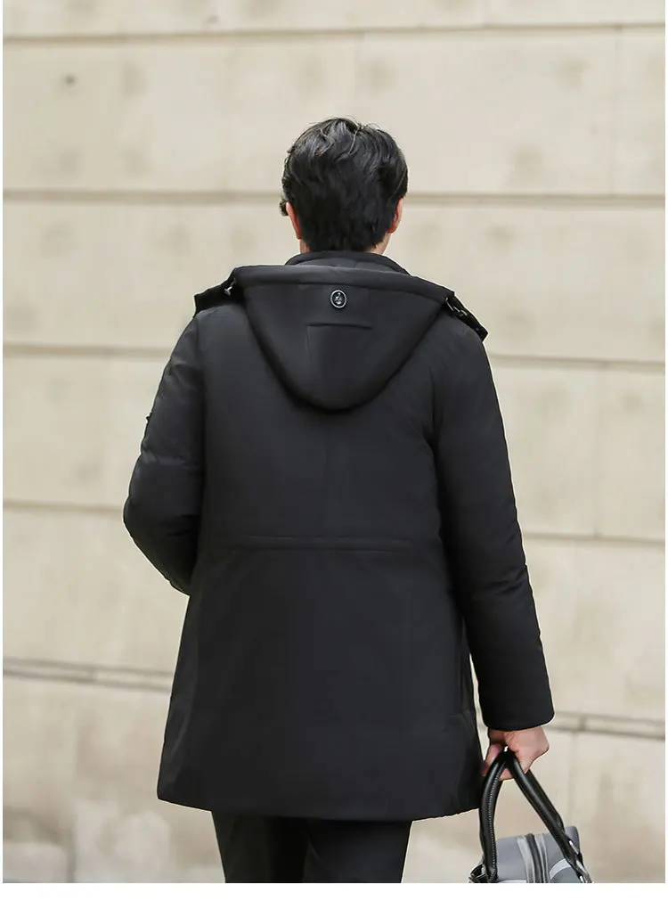 New Winter Down Jacket Male High Quality Waterproof Thick Warm Long Cotton Coat Male Detachable Cap Winter Parkas