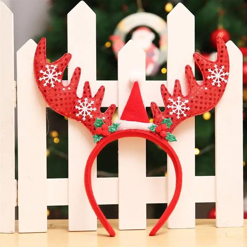 5 шт. рождественские повязки на голову с блестками и снежинками головной убор