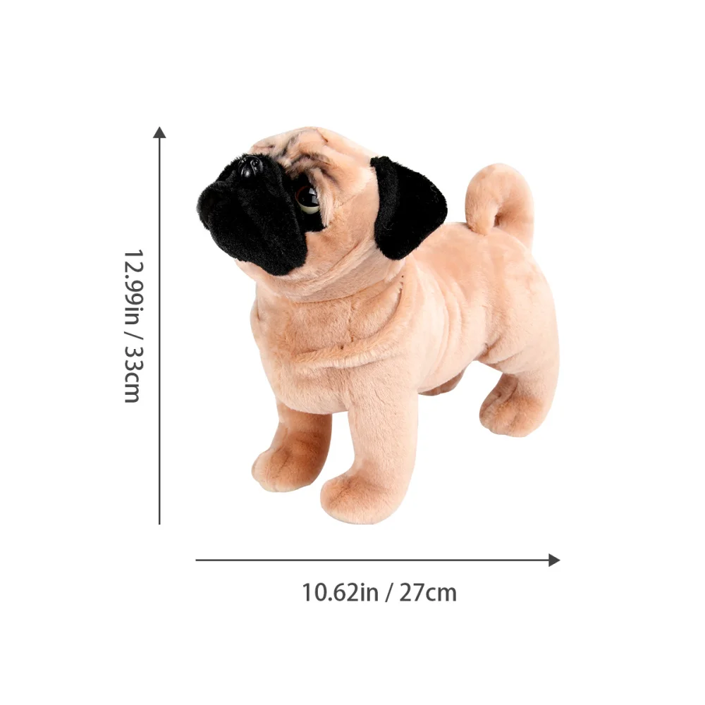 

1Pc Plush Dog Pug Dog Children Furry Stuffed Animal Mini Adorable Pug