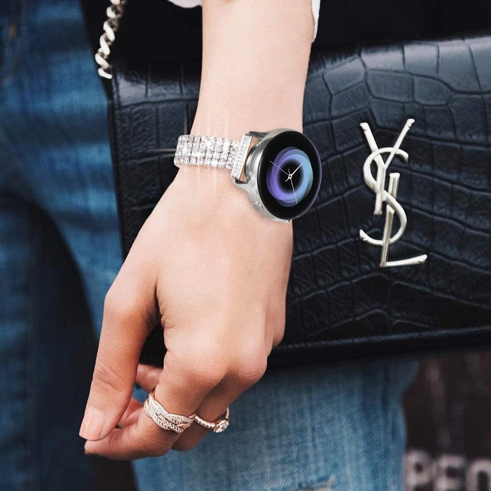 

Woman Correa for Galaxy Watch 46mm Band Shiny Bling Replacement Metal 22mm Smartwatch Strap for Samsung Watch 3 45mm Bracelet