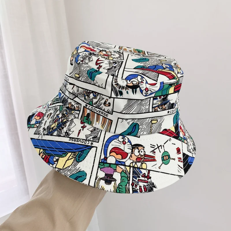 

Cartoon Graffiti Fisherman Hat Street Japanese and Korean Style Wild Sun Hats Two-dimensional Comics Casual Student Basin Cap