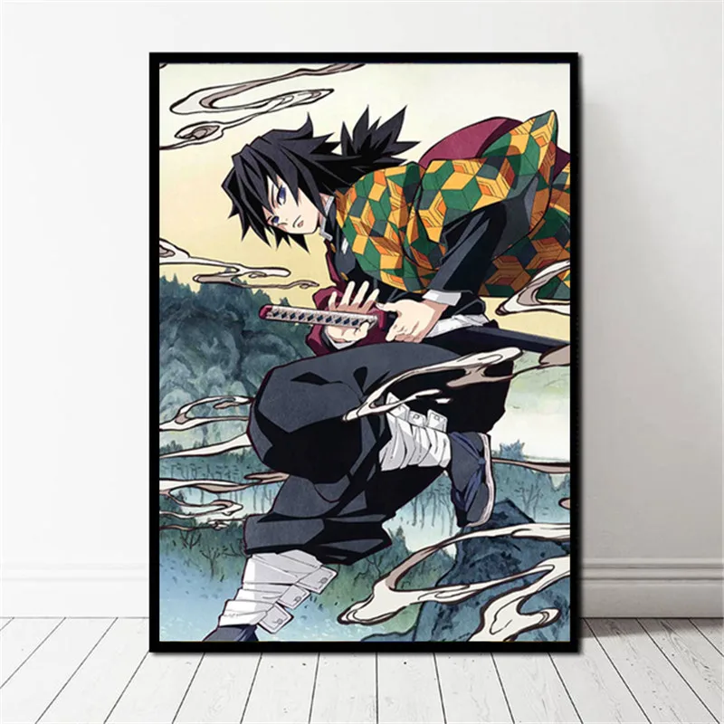 Wall Art Скандинавская Картина на холсте современный демон убийца Kimetsu без Yaiba Аниме