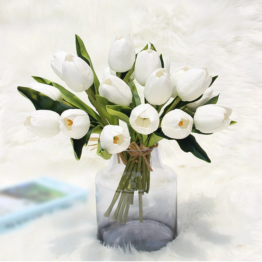 Искусственные цветы на ощупь 5 шт. искусственные Тюльпаны из ПУ тюльпаны для