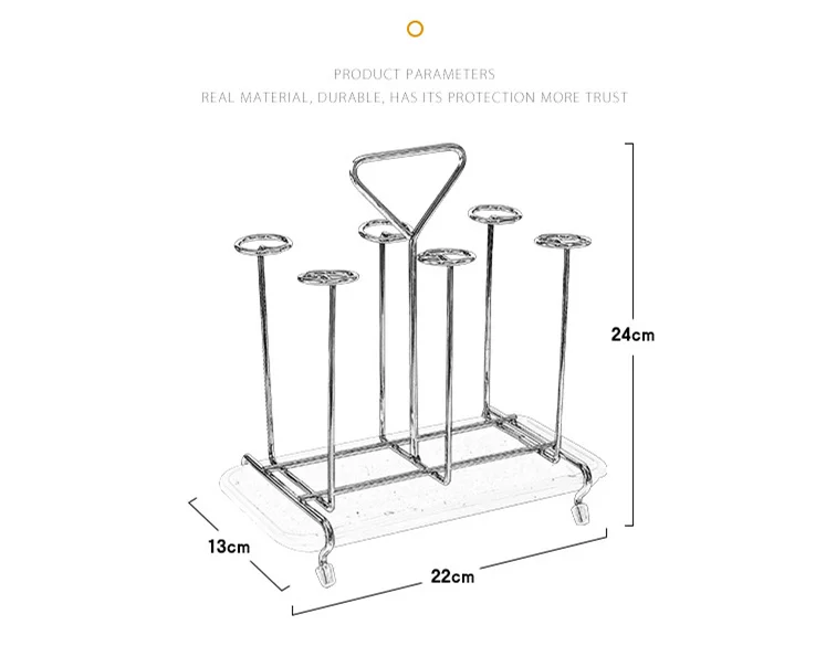 Металлическая стеклянная чашка для хранения воды Полка сушки дренажный