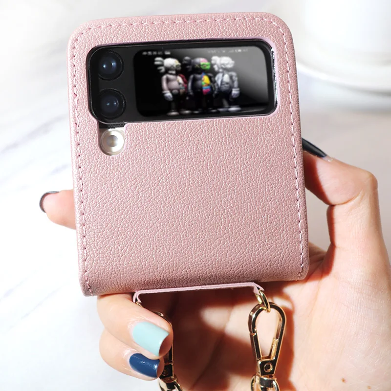 

For Samsung Galaxy Z Flip 3 Case F7110 Case Messenger Bag Protective Cover F7110 Folding Screen F720f Net Red Same Cute