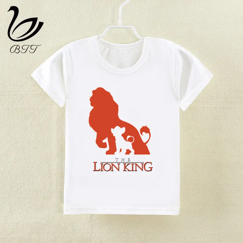 Летняя модная футболка для мальчиков и девочек детская футболка с принтом «Король Лев» и «Тимон и Пумба» милые детские топы с Simba, одежда для малышей