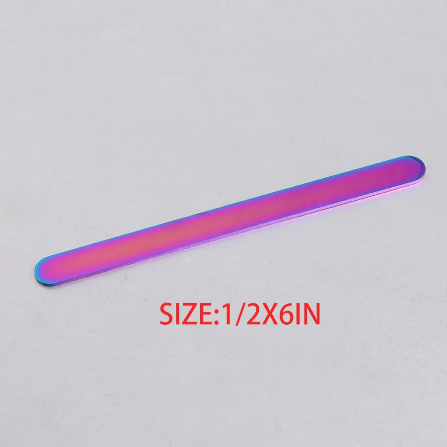 0.5inX6in rainbow Fnixtar DIY C Открытый Браслет-манжета материал зеркальная полировка нержавеющая сталь прямоугольная подвеска-заготовка 1/4*6 дюймов(6x152 мм) 10 шт./лот - Окраска металла: 0.5inX6in rainbow