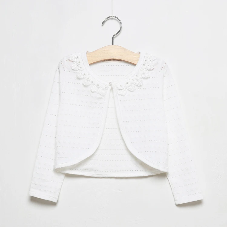 Новинка 2021 хлопковый Кардиган для девочек верхняя одежда детский белый Болеро
