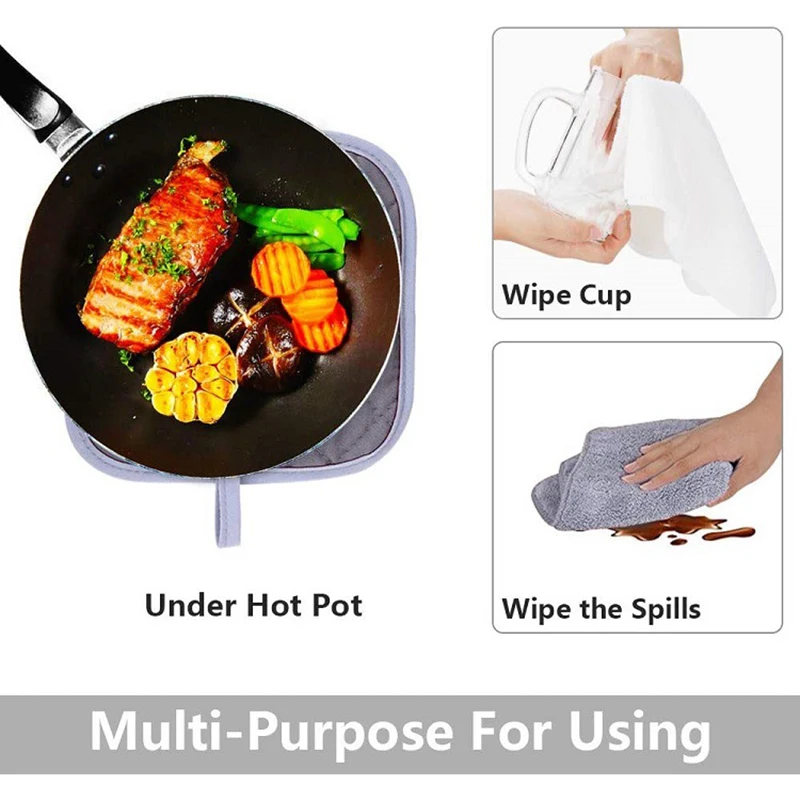 

Oven Mitts and Pot Holders 6pcs Set Kitchen Oven Glove High Heat Resistant Extra Long Oven Mitts and Potholder H88F
